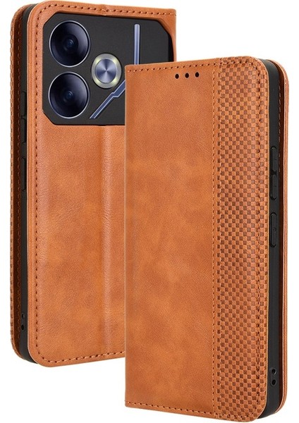 Tecno Pova 6 4g Deri Manyetik Kapatma Telefon Kapağı Tpu Darbeye Dayanıklı Iç Kabuk (Yurt Dışından)