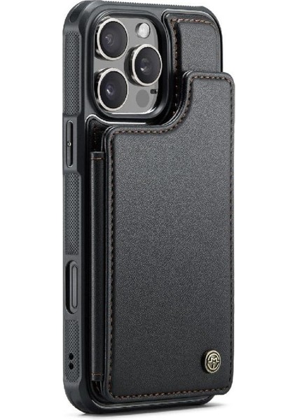 IPhone 16 Için Flip Case Pro Rfıd Engelleme Stand Pu Deri Kart Ince (Yurt Dışından)