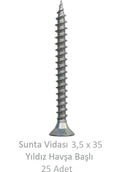 Sunta Vidası 3,5X35, 25 Adet Tam Diş SNT YHB Vida