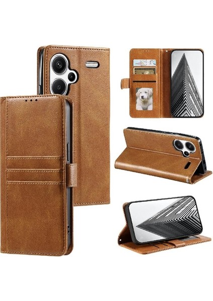 Xiaomi Redmi Not Için Flip Case 13 Pro Artı 5g Cüzdan Pu Deri 6 Kart (Yurt Dışından)