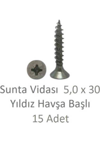 Sunta Vidası 5,0X30, 15 Adet Tam Diş SNT YHB Vida