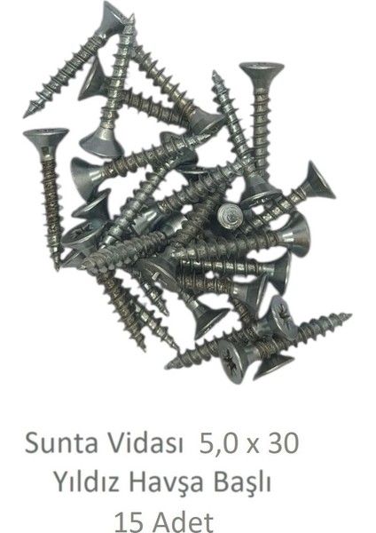 Sunta Vidası 5,0X30, 15 Adet Tam Diş SNT YHB Vida