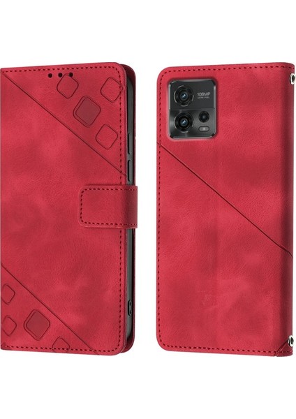 Moto G72 Için Deri Cüzdan Flip Stand Telefon Kılıfı - Mor (Yurt Dışından)