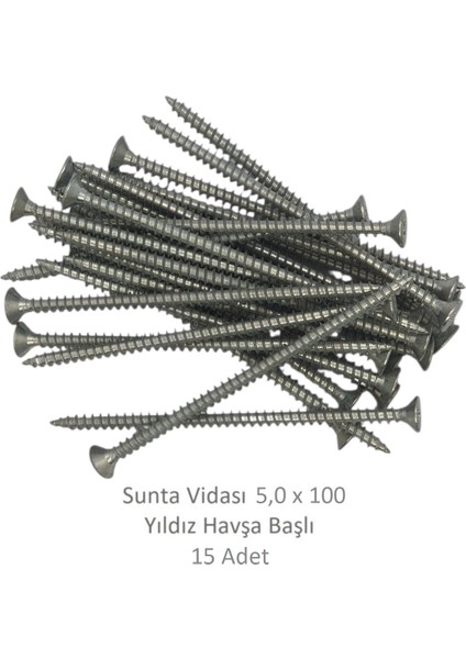 Sunta Vidası 5,0X100, 15 Adet Tam Diş Snt Yhb Vida