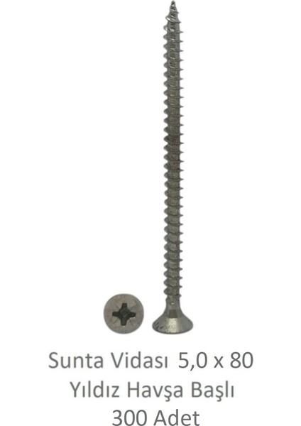 Sunta Vidası 5x80 300 Adet