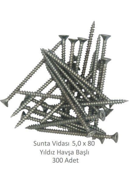 Sunta Vidası 5x80 300 Adet