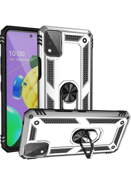 Lg K53 Için Çift Katmanlı Halkalı Standlı Kılıf (Yurt Dışından)