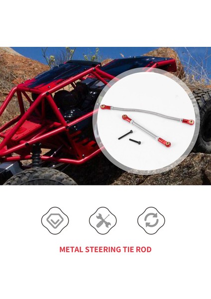 Adet Ayarlanabilir Direksiyon Bağlantı Çubuğu Metal Çubuk Ucu 1/10 Rc Paletli Araba Eksenel Capra 1.9 Utb AXI03004 Parçaları, Kırmızı (Yurt Dışından) fırsatları