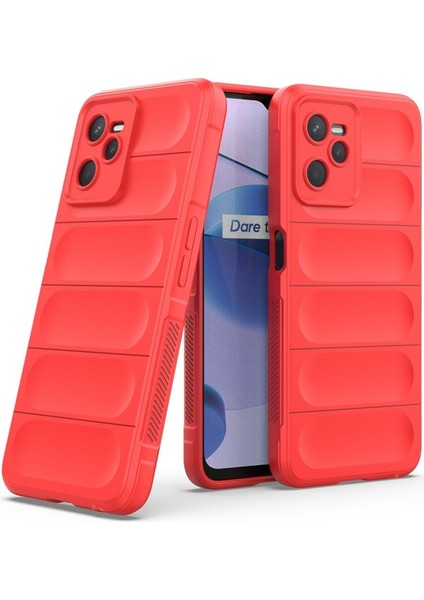 Realme C35 Için Kaymaz Silikon Telefon Kılıfı - Kırmızı (Yurt Dışından)