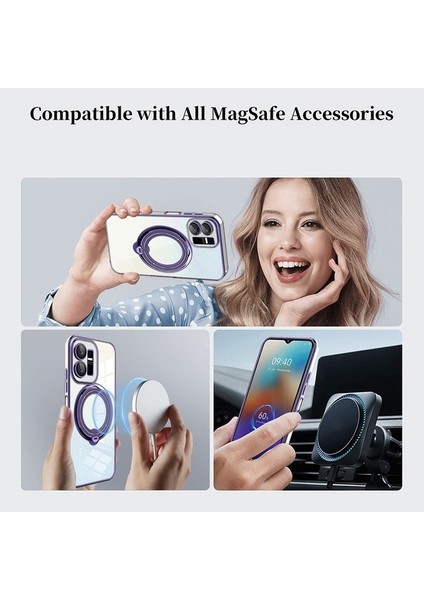 Vivo Y22S 4g / Y35 4g 2022 Yüzük Stand Telefon Kılıf Damla Kanıtı Pc+Tpu Kapağı Magsafe ile Uyumlu (Yurt Dışından) fiyatları