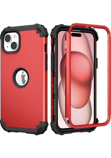 iPhone 15 Için Yumuşak Silikon Sert Pc Tampon Telefon Kılıfı - Kırmızı (Yurt Dışından) fiyatları