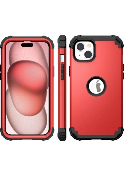 iPhone 15 Için Yumuşak Silikon Sert Pc Tampon Telefon Kılıfı - Kırmızı (Yurt Dışından) modelleri