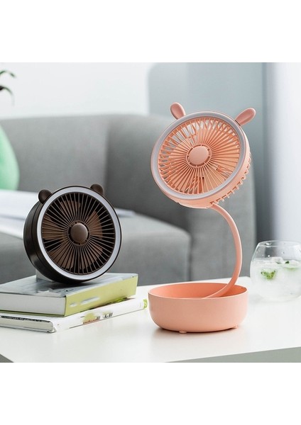 Pembe Taşınabilir USB Fan Esnek LED Işık ile Mini Fan Kullanışlı Küçük Masa Masaüstü Soğutma Fanı (Yurt Dışından) fırsatları