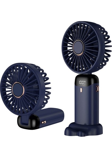 Ruyı [4000 Mah Uzun Pil Ömrü] El Tipi Fan Taşınabilir Katlanır Dijital Ekran Ofis Öğrencileri Küçük Elektrikli Fan (Yurt Dışından)