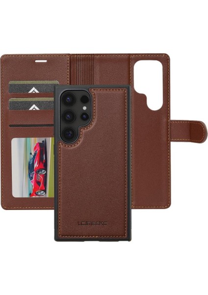Galaxy S24 Için Flip Case Ultra Kickstand Pu Deri Cüzdan Kılıf 2 (Yurt Dışından)