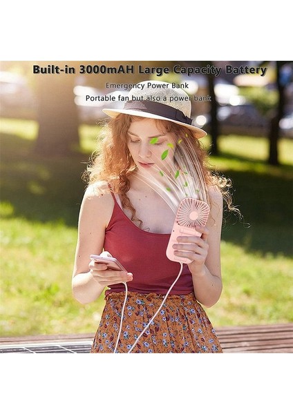 Güç Bankası Olarak Küçük Mini Fan 5'i 1 Arada, 4 Hızlı 3000MAH Pil Fanı (Yurt Dışından) fırsatları