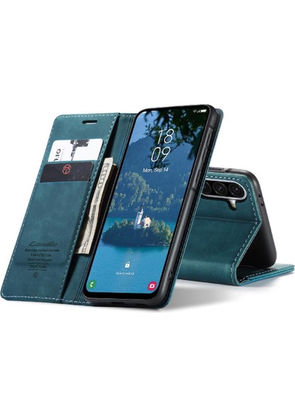 Galaxy A36 Vaka Kart Yuvası Kickstand Manyetik Pu Için Flip Case (Yurt Dışından) modelleri