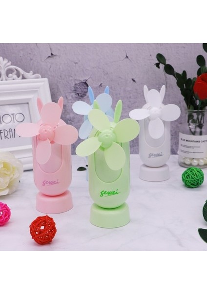 Taşınabilir USB Şarj Sessiz Handheld Fan Pembe (Yurt Dışından)