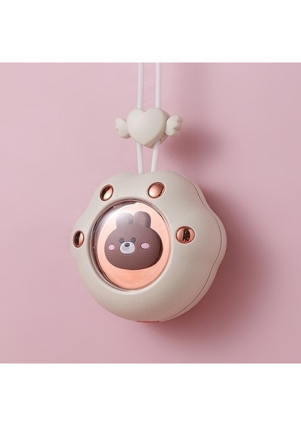 USB Taşınabilir Asılı Boyun Fan Ayıları Beyaz (Yurt Dışından)