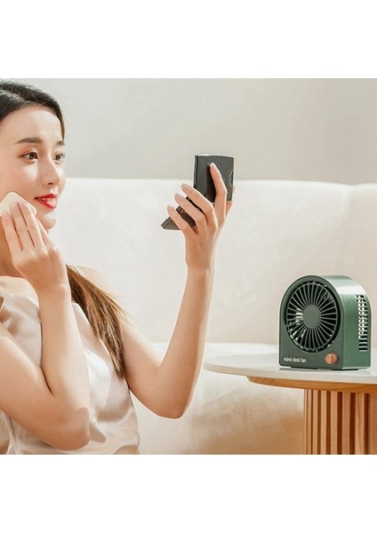 Güçlü Rüzgar ile Taşınabilir Masa Fanı USB Şarj Edilebilir Mini Fan -Yeşil (Yurt Dışından) fiyatları