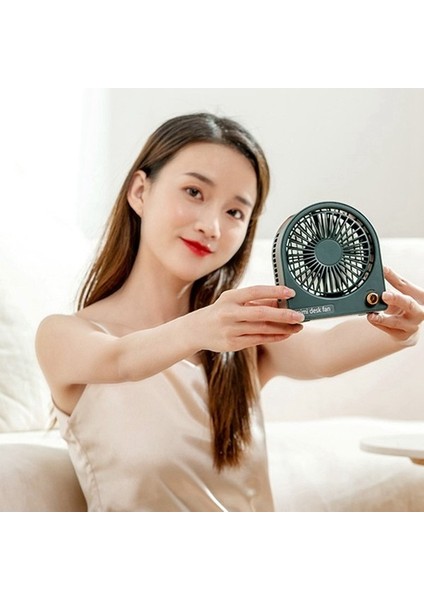 Güçlü Rüzgar ile Taşınabilir Masa Fanı USB Şarj Edilebilir Mini Fan -Yeşil (Yurt Dışından) fırsatları