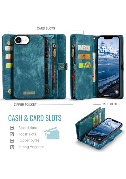 Tpu Pc El Yapımı Deri Kart ile IPhone 16E Cüzdan Kapak Üç Katlı Için Kılıf (Yurt Dışından) fırsatları
