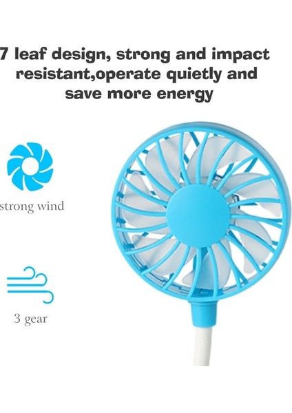 Taşınabilir Şarj Edilebilir 3 Hızlı Boyun Fanı (Yurt Dışından) modelleri