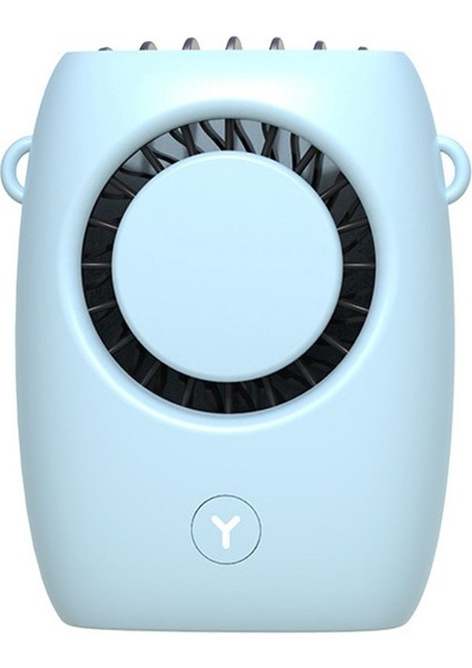 USB Mini Soğutma Asma Boyun Fanı Seyahat Için Tembel Spor Fanı - Mavi (Yurt Dışından)