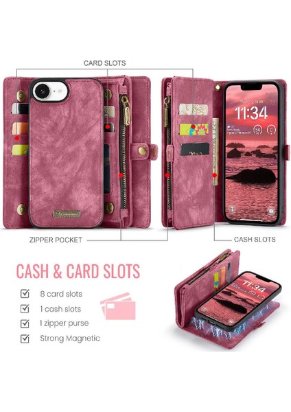 Tpu Pc El Yapımı Deri Kart ile IPhone 16E Cüzdan Kapak Üç Katlı Için Kılıf (Yurt Dışından) indirimleri