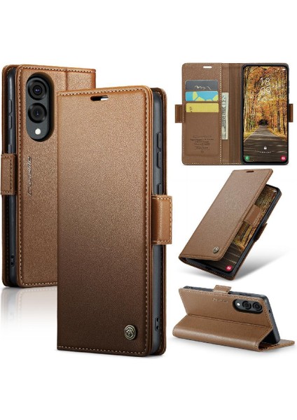 Galaxy S25 Kenar Kickstand Darbeye Vaka Kart Yuvası Için Flip Case (Yurt Dışından)