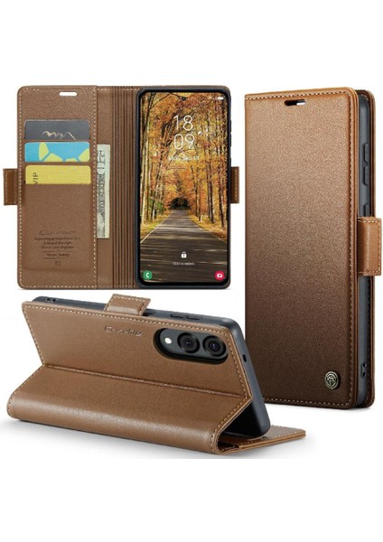 Galaxy S25 Kenar Kickstand Darbeye Vaka Kart Yuvası Için Flip Case (Yurt Dışından)