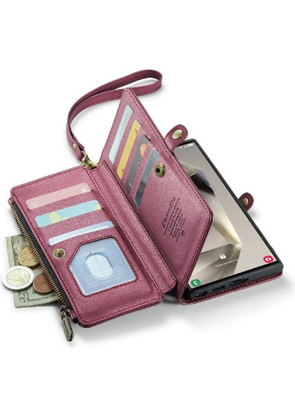 Galaxy S25 Plus Rfıd Engelleme Fermuar Faturaları Için Crossbody Flip Case (Yurt Dışından) modelleri