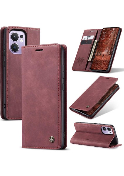 Oppo Reno 13F/5G Için Flip Case Kart Yuvası Kickstand Vintage Pu Flip (Yurt Dışından) fiyatları