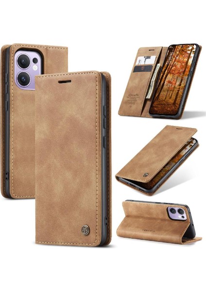 Oppo Reno 13F/5G Için Flip Case Kart Yuvası Kickstand Vintage Pu Flip (Yurt Dışından) fiyatları