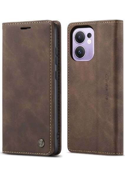 Oppo Reno 13F/5G Için Flip Case Kart Yuvası Kickstand Vintage Pu Flip (Yurt Dışından) fırsatları