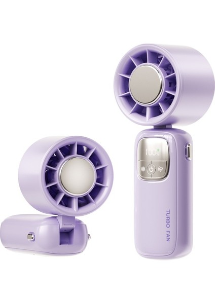 Mini Yaratıcı Dijital Ekran Asılı Boyun El Girdap Katlanır Fan (Yurt Dışından)