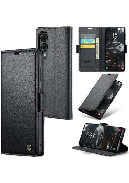 Galaxy S25 Kenar Kickstand Darbeye Vaka Kart Yuvası Için Flip Case (Yurt Dışından)