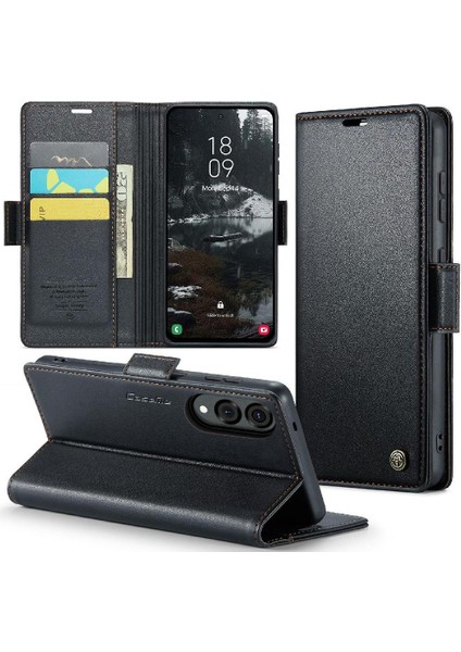 Galaxy S25 Kenar Kickstand Darbeye Vaka Kart Yuvası Için Flip Case (Yurt Dışından)