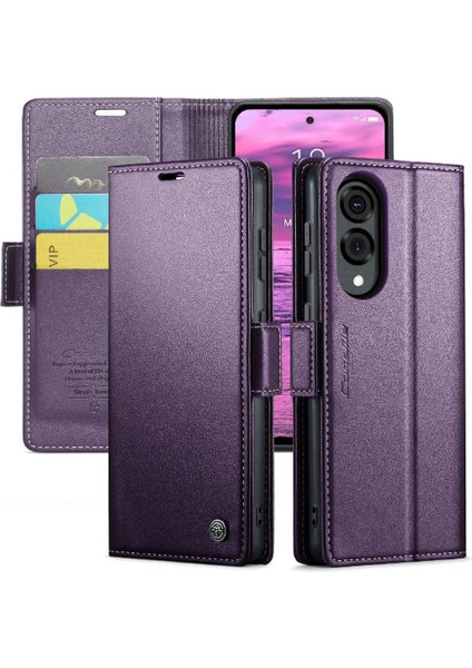 Galaxy S25 Kenar Kickstand Darbeye Vaka Kart Yuvası Için Flip Case (Yurt Dışından)