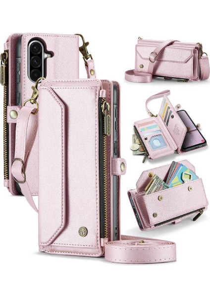 Galaxy A36 Vaka Cüzdan Fermuar Faturaları Için Crossbody Flip Case (Yurt Dışından)