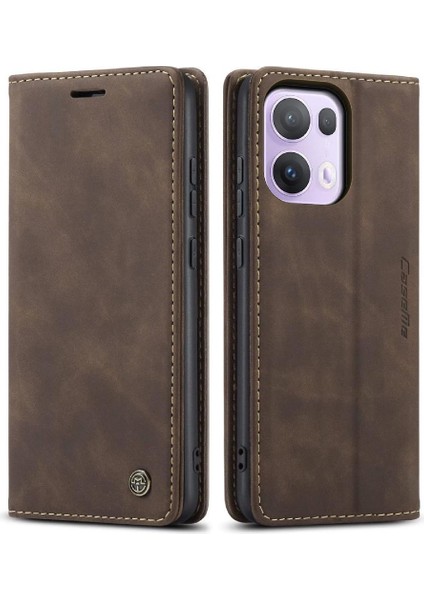 Oppo Reno 13 Pro Flip Folio Kitap Için Flip Case Vintage Pu Deri Kılıf (Yurt Dışından) fiyatları