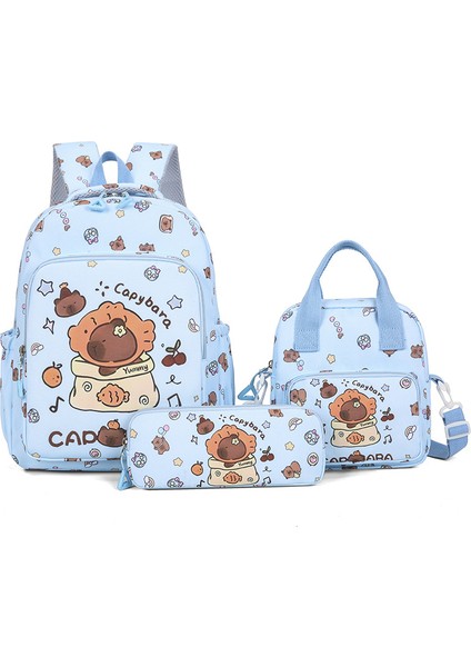 Çocuk Üç Parçalı Okul Çantası Sevimli Öğrenci Okul Çantası Kalem Çantası Öğle Yemeği Çantası Omuz Çantası (Yurt Dışından)