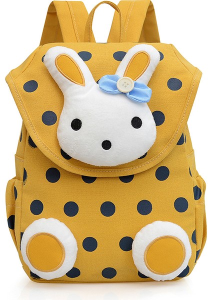 Çocuk Okul Çantası Karikatür Sevimli Tavşan Anaokulu Öğrencileri Moda Kanvas Baskı Omuz Çantası (Yurt Dışından)