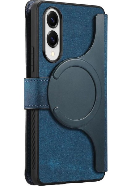 Galaxy S25 Kenar Cüzdan Retro Mıknatıs Koruyucu Kart Için Flip Case (Yurt Dışından)