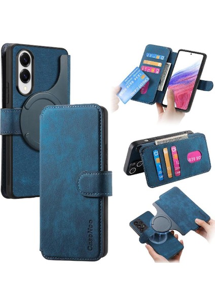 Galaxy S25 Kenar Cüzdan Retro Mıknatıs Koruyucu Kart Için Flip Case (Yurt Dışından)