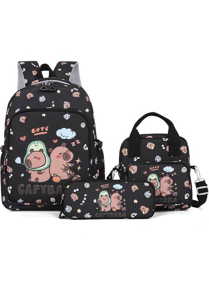 Çocuk Üç Parçalı Okul Çantası Sevimli Öğrenci Okul Çantası Kalem Çantası Öğle Yemeği Çantası Omuz Çantası (Yurt Dışından)