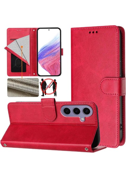 Galaxy S24 Kart Tutucu Rfıd Engelleme Için Klasik Stil Flip Case (Yurt Dışından)