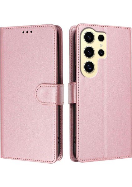 Galaxy S24 Ultra Darbeye Dayanıklı Manyetik Için Klasik Tarzı Flip Case (Yurt Dışından)
