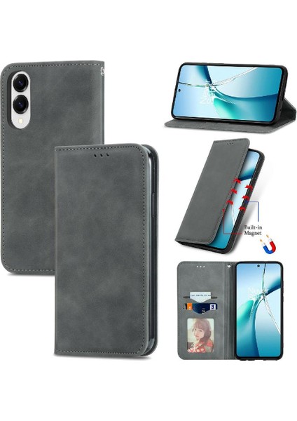 Galaxy S25 Kenar Cüzdan Flip Kapak Deri Kılıf Için Flip Case (Yurt Dışından)
