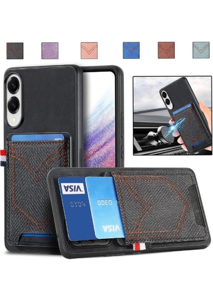 Galaxy S25 Kenar Manyetik Araç Montaj Kot Cep Tasarımı Için Kılıf (Yurt Dışından)
